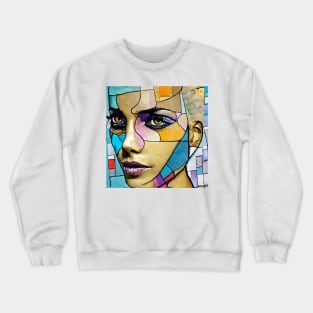 Halle's geometric model of the face Crewneck Sweatshirt